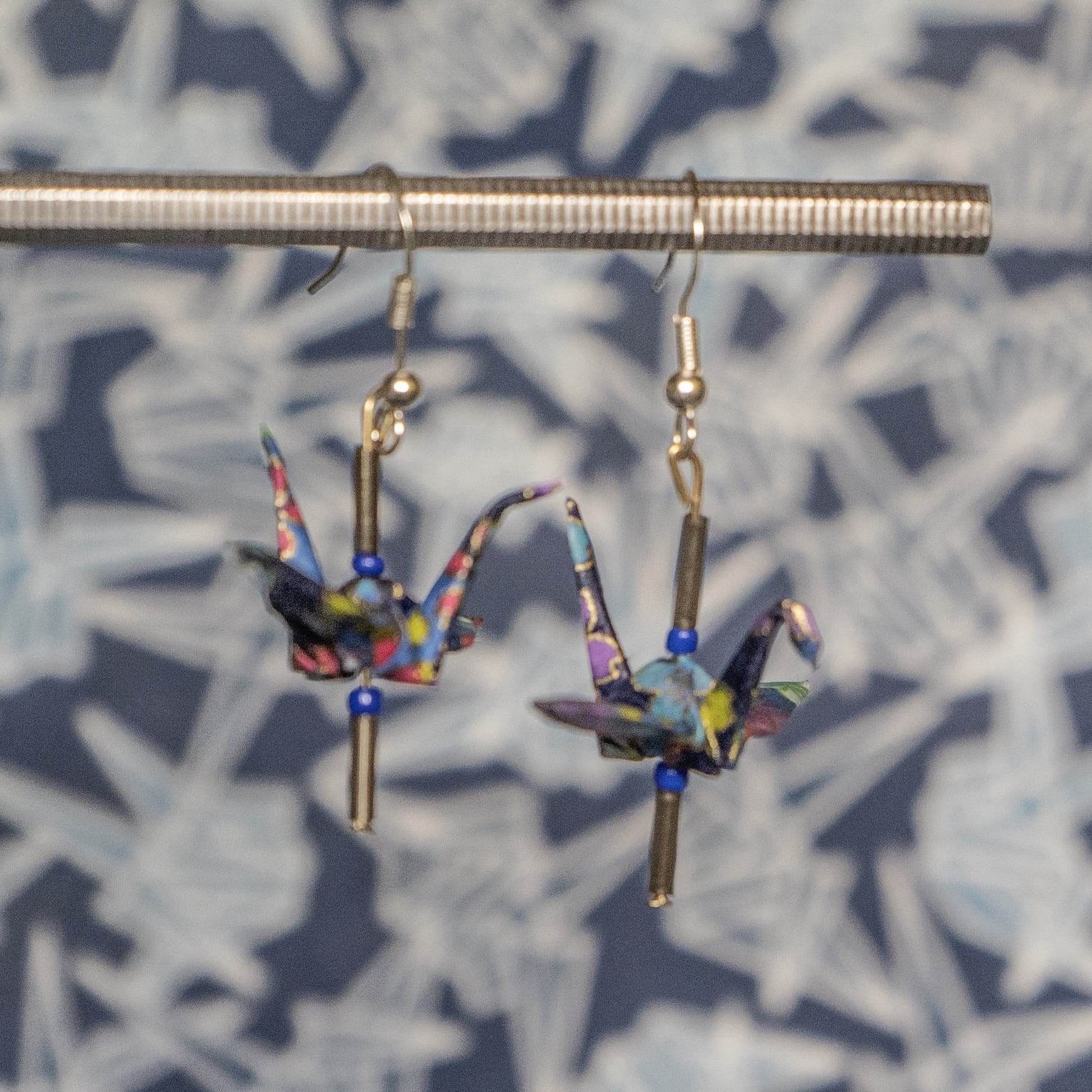 Origami crane earrings